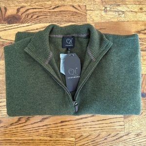 Qi Cashmere men's quarter-zip sweater NWT